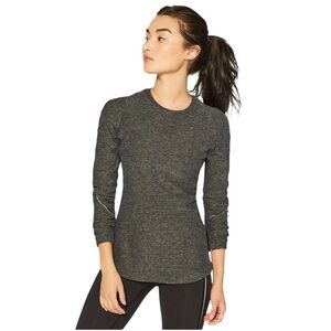 Lululemon Extra Mile Long Sleeve Sz 6 Heathered Utilitarian Gray Green